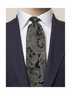 Solmiot & Asusteet<Eton Jacquard Paisley -silkkisolmio 19 19 BLACK