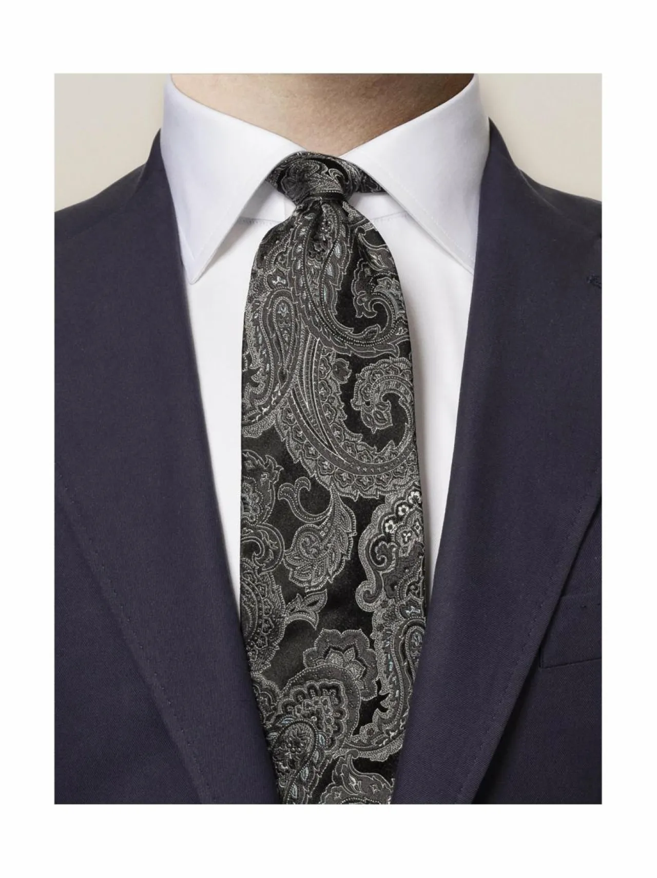 Solmiot & Asusteet<Eton Jacquard Paisley -silkkisolmio 19 19 BLACK