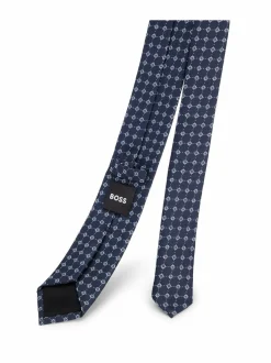 Solmiot & Asusteet<BOSS Jacquard-solmio 405 DARK BLUE