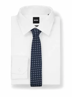 Solmiot & Asusteet<BOSS Jacquard-solmio 405 DARK BLUE