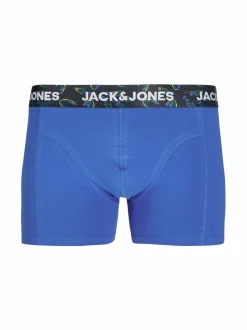 Alusasut<Jack & Jones JacWest Solid -bokserit 3-pack BLACK PACK:RAIN FOREST DAZZLING BLUE
