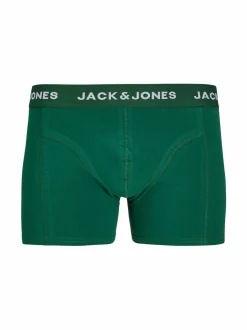 Alusasut<Jack & Jones JacWest Solid -bokserit 3-pack BLACK PACK:RAIN FOREST DAZZLING BLUE