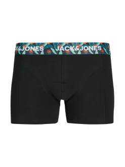 Alusasut<Jack & Jones JacWest Solid -bokserit 3-pack BLACK PACK:RAIN FOREST DAZZLING BLUE