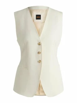 Bleiserit & Jakut<BOSS Javesta-liivi 118 OPEN WHITE