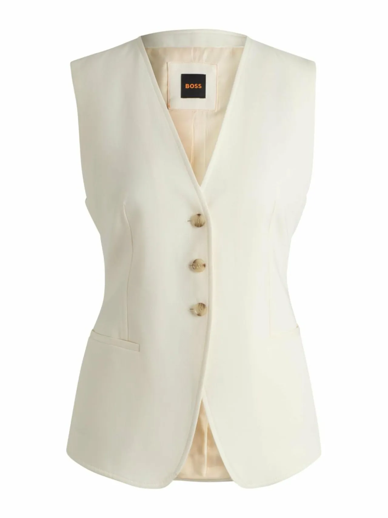 Bleiserit & Jakut<BOSS Javesta-liivi 118 OPEN WHITE