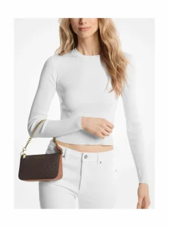 Olkalaukut<Michael Michael Kors Jet Set Medium Chain Pouchette -laukku 200 BROWN