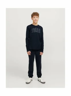 Pitkähihaiset Trikoopaidat<JACK & JONES junior JJeCorp Logo -trikoopaita NAVY BLAZER PRINT:BIG TONAL