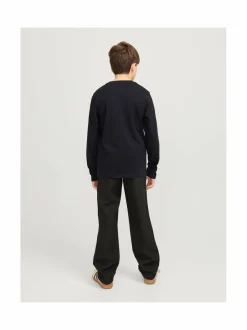 Pitkähihaiset Trikoopaidat<JACK & JONES junior JJeCorp Logo -trikoopaita BLACK PRINT:LARGE / BLACK