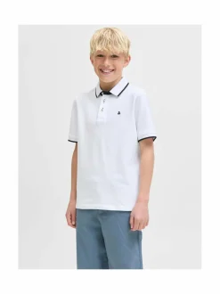 Pitkähihaiset Trikoopaidat|Pitkähihaiset Trikoopaidat<JACK & JONES junior JjePaulos Polo -pikeepaita WHITE DETAIL:SLIM FIT