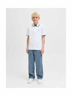 Pitkähihaiset Trikoopaidat|Pitkähihaiset Trikoopaidat<JACK & JONES junior JjePaulos Polo -pikeepaita WHITE DETAIL:SLIM FIT