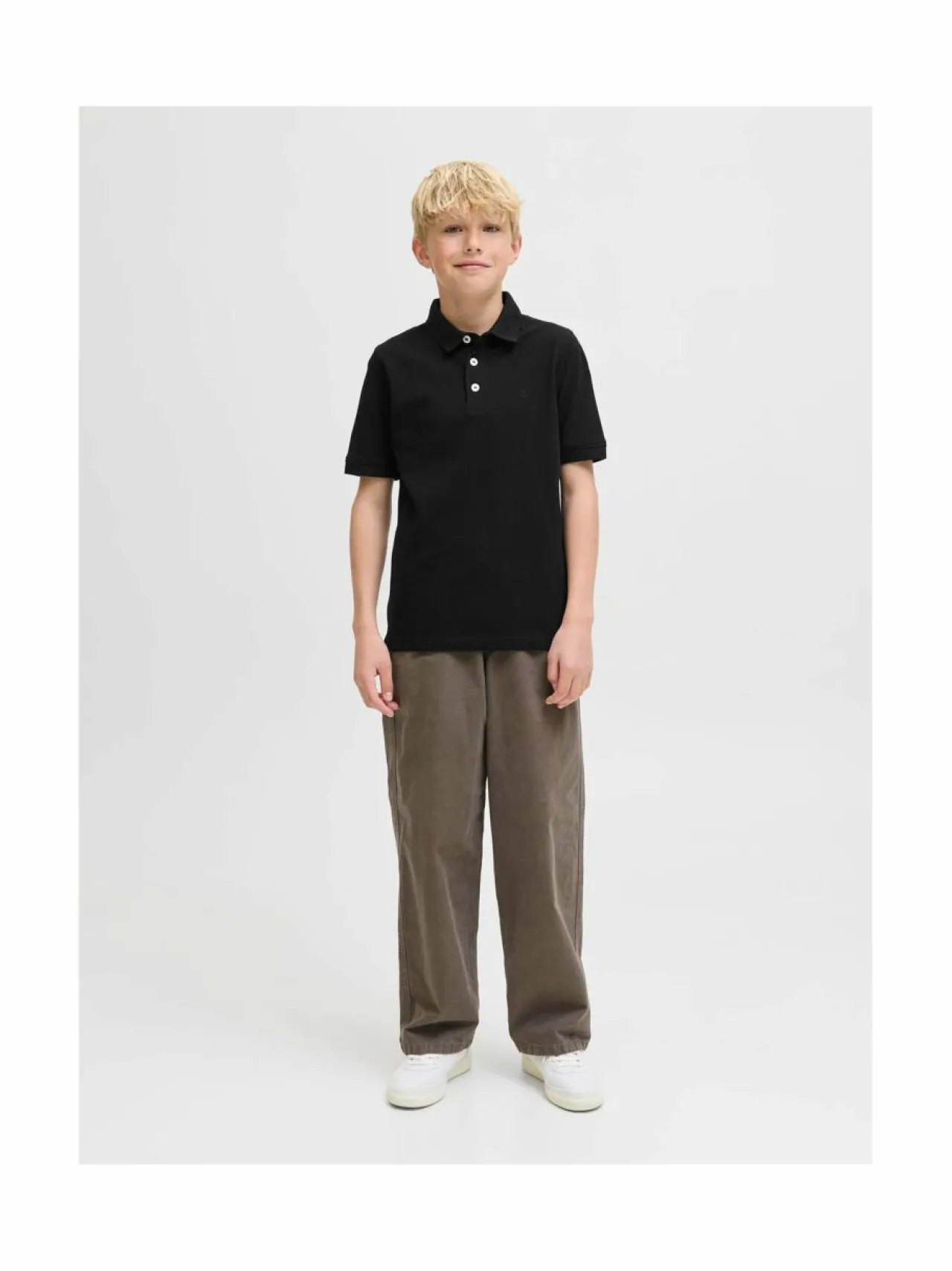 Pitkähihaiset Trikoopaidat|Pitkähihaiset Trikoopaidat<JACK & JONES junior JjePaulos Polo -pikeepaita BLACK DETAIL:TONAL/BLACK/SLIM