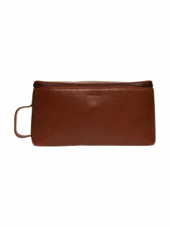 Matkalaukut & Tarvikkeet<CONSTRUE Joshua- nahkainen toilettilaukku, 14 x 25 cm BROWN