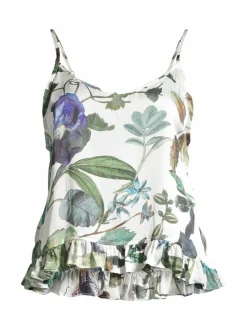Yö- & Oloasut<A+more Joy-frillatoppi WHITE FLOWERPRINT