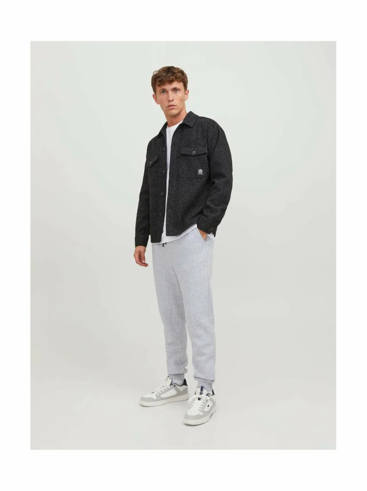 Housut<Jack & Jones JpstGordon JjBradley -collegehousut LIGHT GREY MELANGE