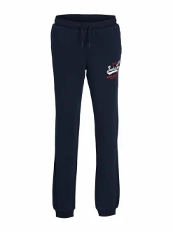 Collegehousut & Leggingsit<JACK & JONES junior JPSTLOGO -collegehousut NAVY BLAZER PRINT:TRUERED/WHITE