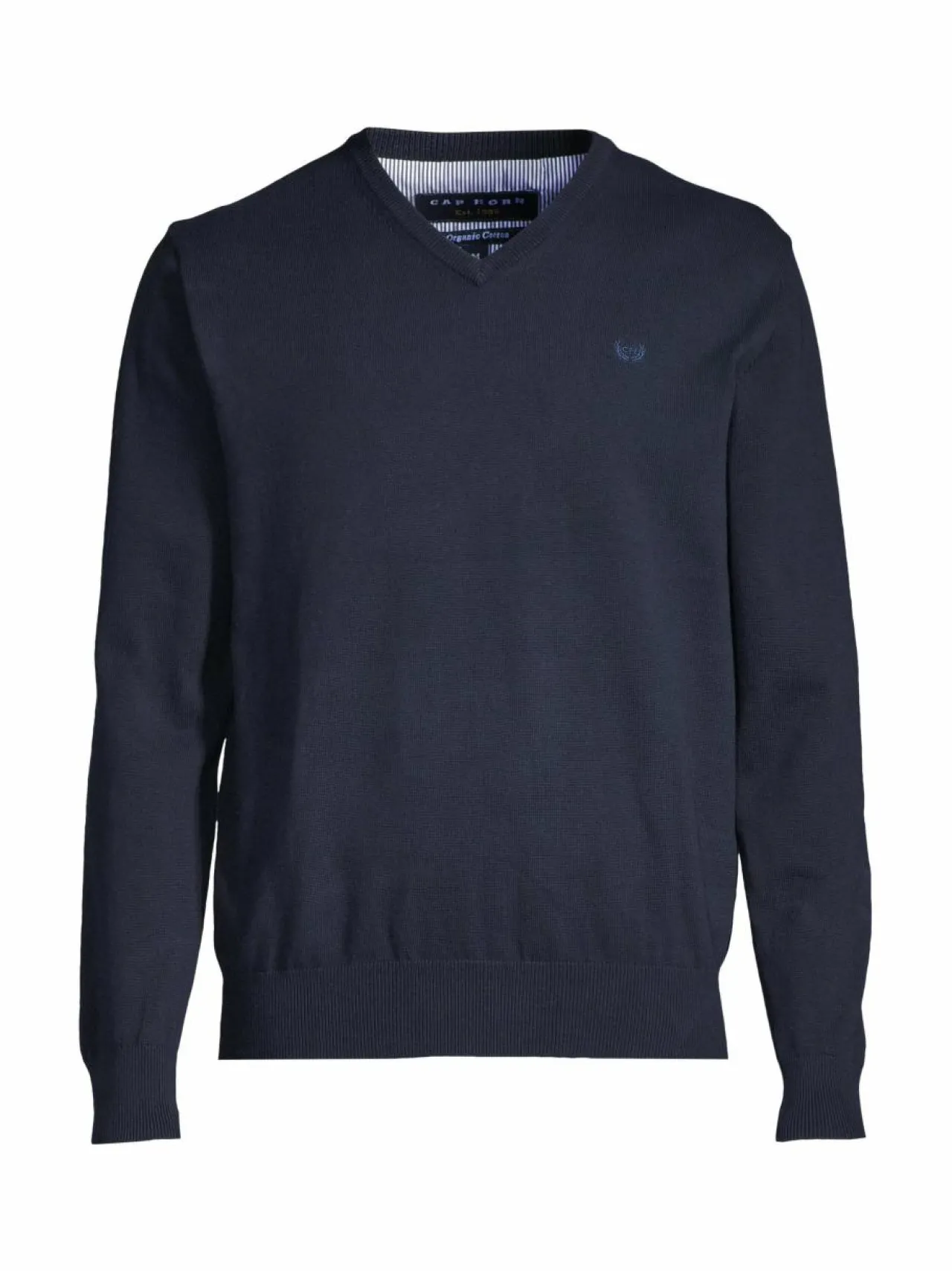 Neuleet<Cap Horn Julian V-neck -puuvillaneule DK. BLUE 1184