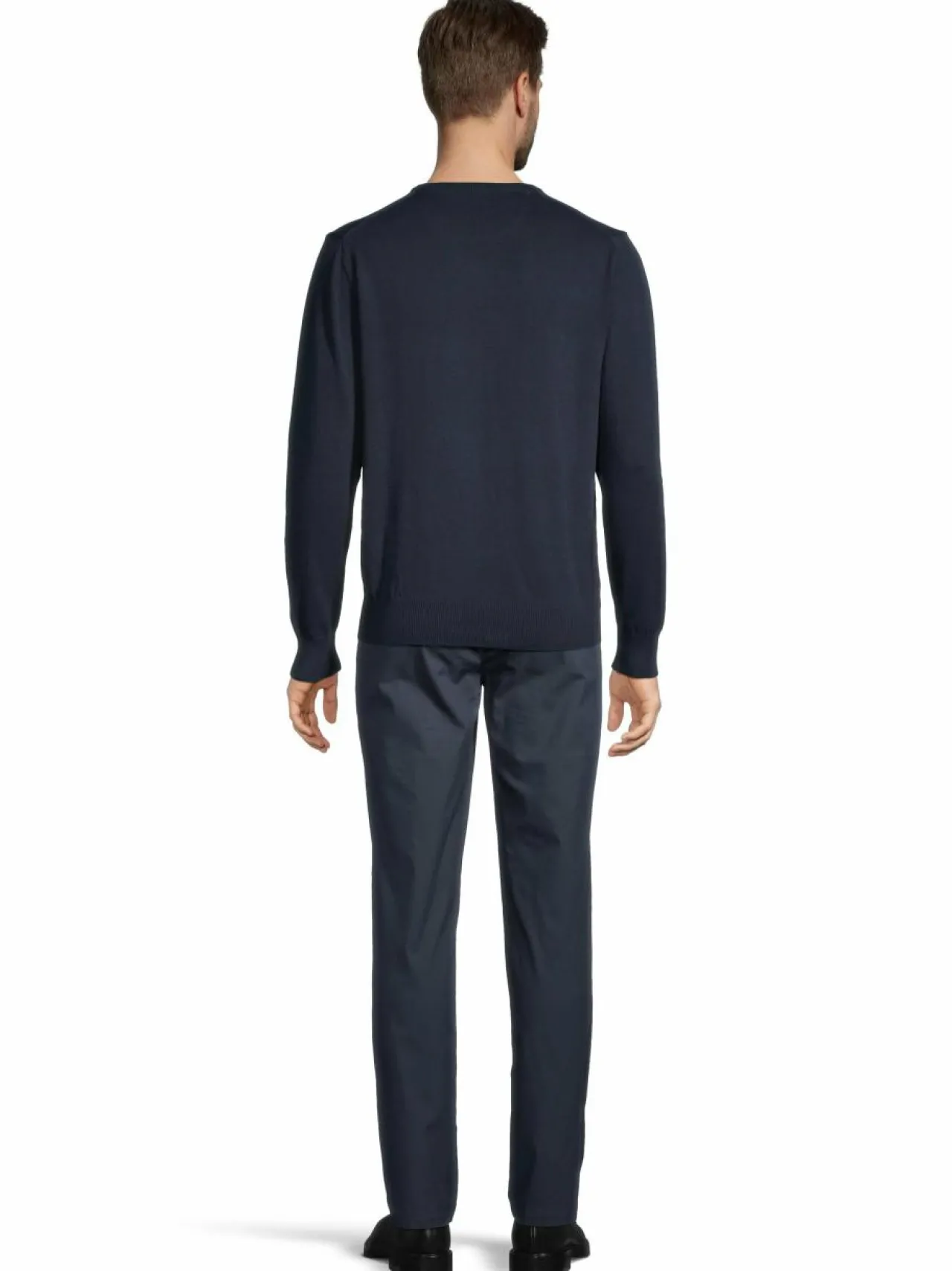 Neuleet<Cap Horn Julian V-neck -puuvillaneule DK. BLUE 1184