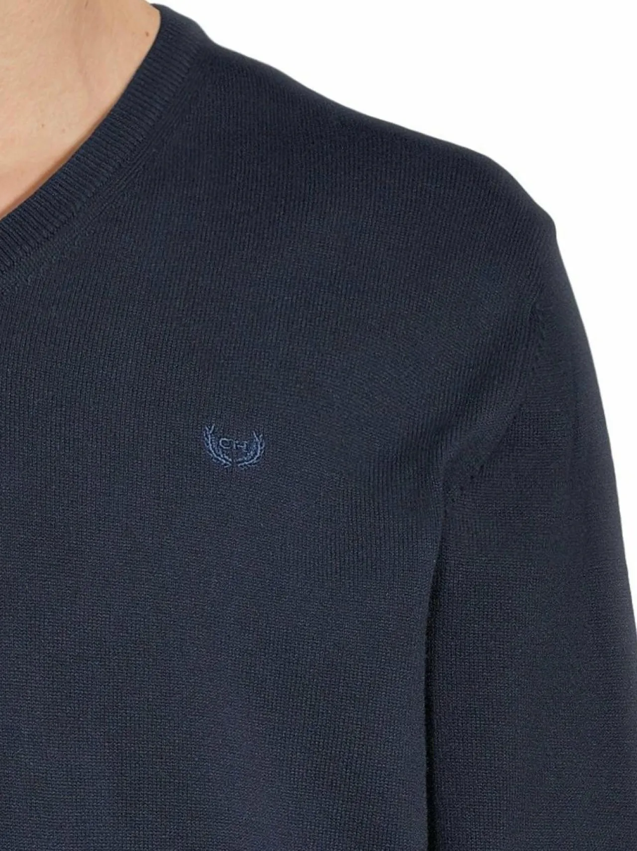 Neuleet<Cap Horn Julian V-neck -puuvillaneule DK. BLUE 1184