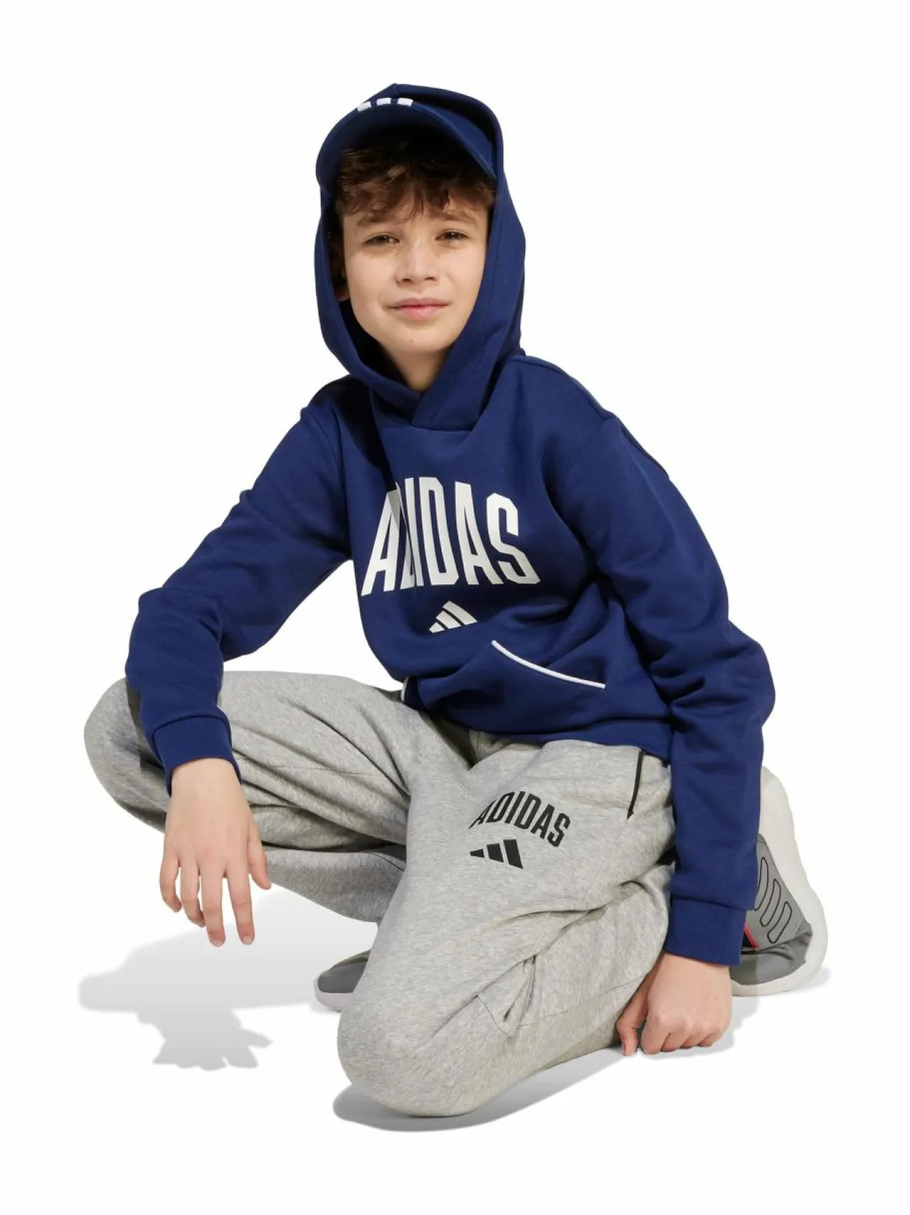Housut & Jumpsuitit<adidas Sportswear Junior Fleece -collegehousut JW2386 MGREYH/BLACK