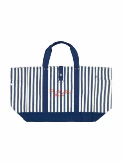 Käsilaukut<Lexington Kalanruotokankainen rantalaukku 596 DK BLUE/WHITE STRIPE