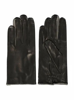 Käsineet<Sauso Kaspian-nahkakäsineet BLACK/TWEED
