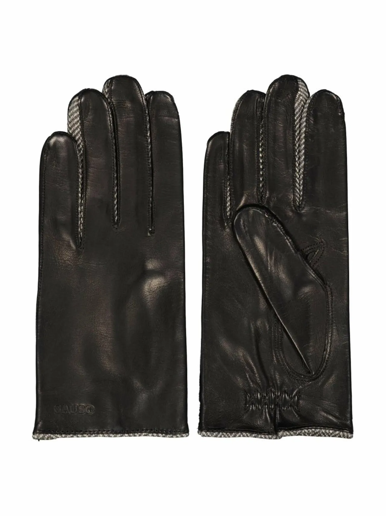 Käsineet<Sauso Kaspian-nahkakäsineet BLACK/TWEED
