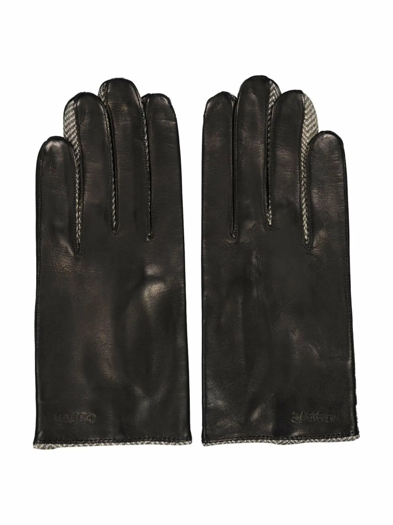 Käsineet<Sauso Kaspian-nahkakäsineet BLACK/TWEED