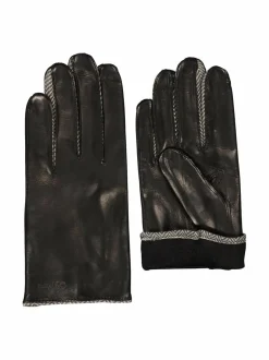 Käsineet<Sauso Kaspian-nahkakäsineet BLACK/TWEED