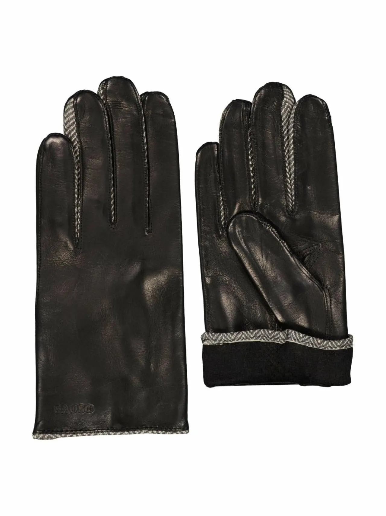 Käsineet<Sauso Kaspian-nahkakäsineet BLACK/TWEED