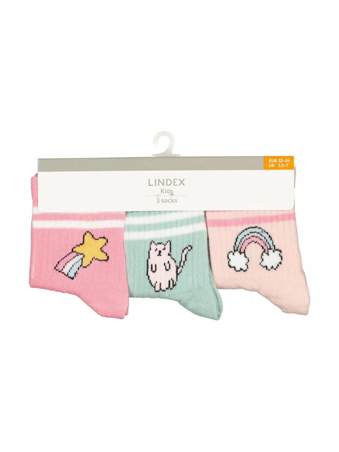 Sukat & Sukkahousut<Lindex Kawaii-sukat 3-pack 6907 LIGHT DUSTY PINK