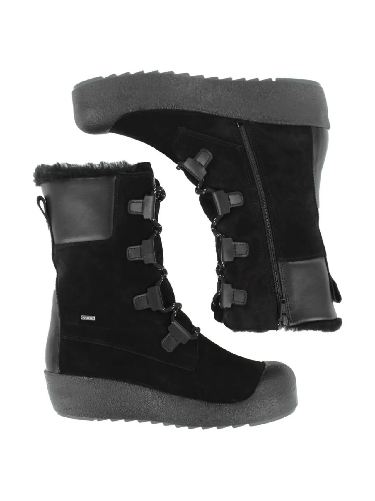 Saappaat<Pomar KIILO Naisten GORE-TEX® talvisaappaat BLCK SUEDE/BLK. NAPPA/FUR L