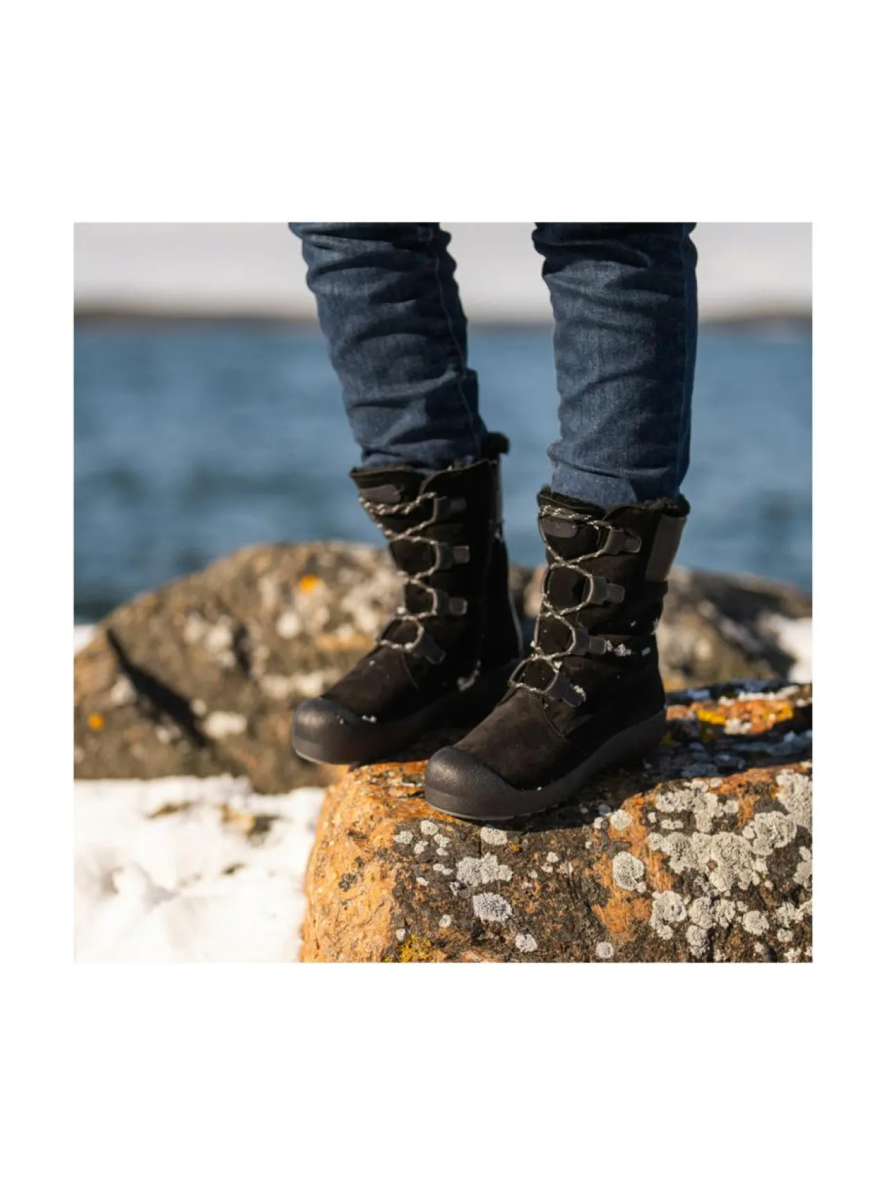 Saappaat<Pomar KIILO Naisten GORE-TEX® talvisaappaat BLCK SUEDE/BLK. NAPPA/FUR L