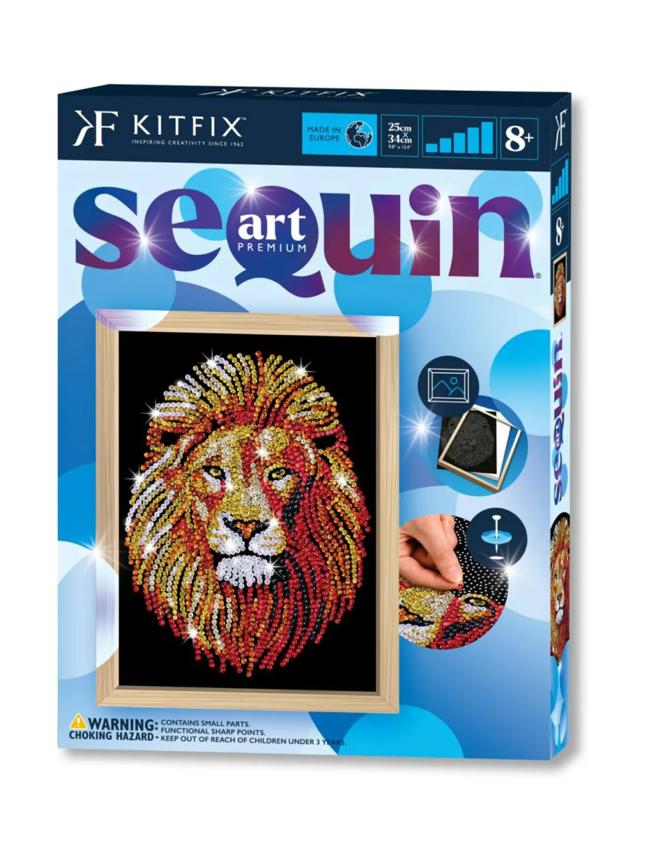 KITFIX Paljettimaalaus Blue Leijona^ Luovuus & Oppiminen