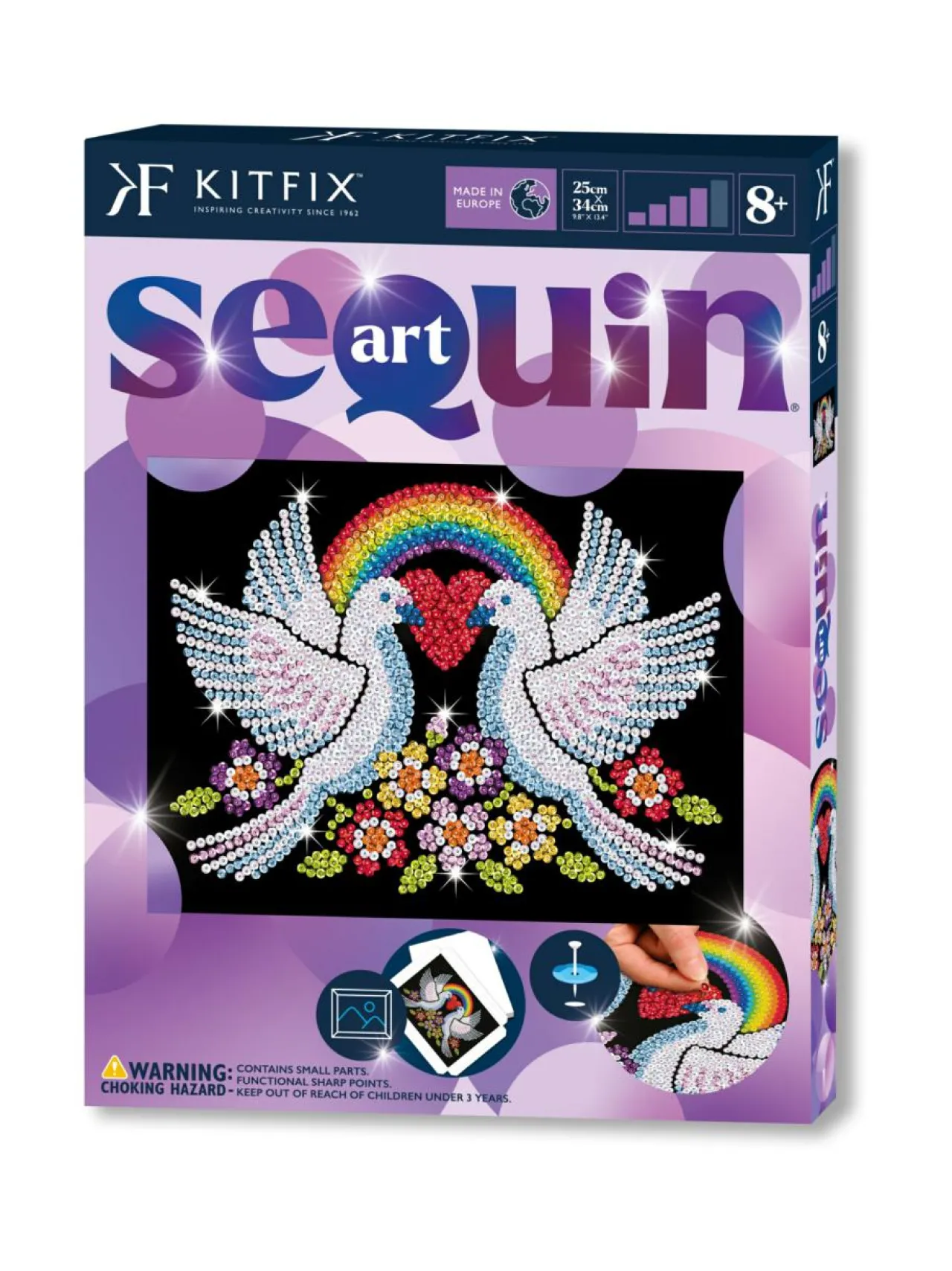 KITFIX Paljettimaalaus Purple Toivon kyyhkyt^ Luovuus & Oppiminen