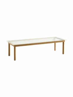Pöydät<HAY Kofi-pöytä, 140 x 50 cm OAK / CLEAR REEDED GLASS