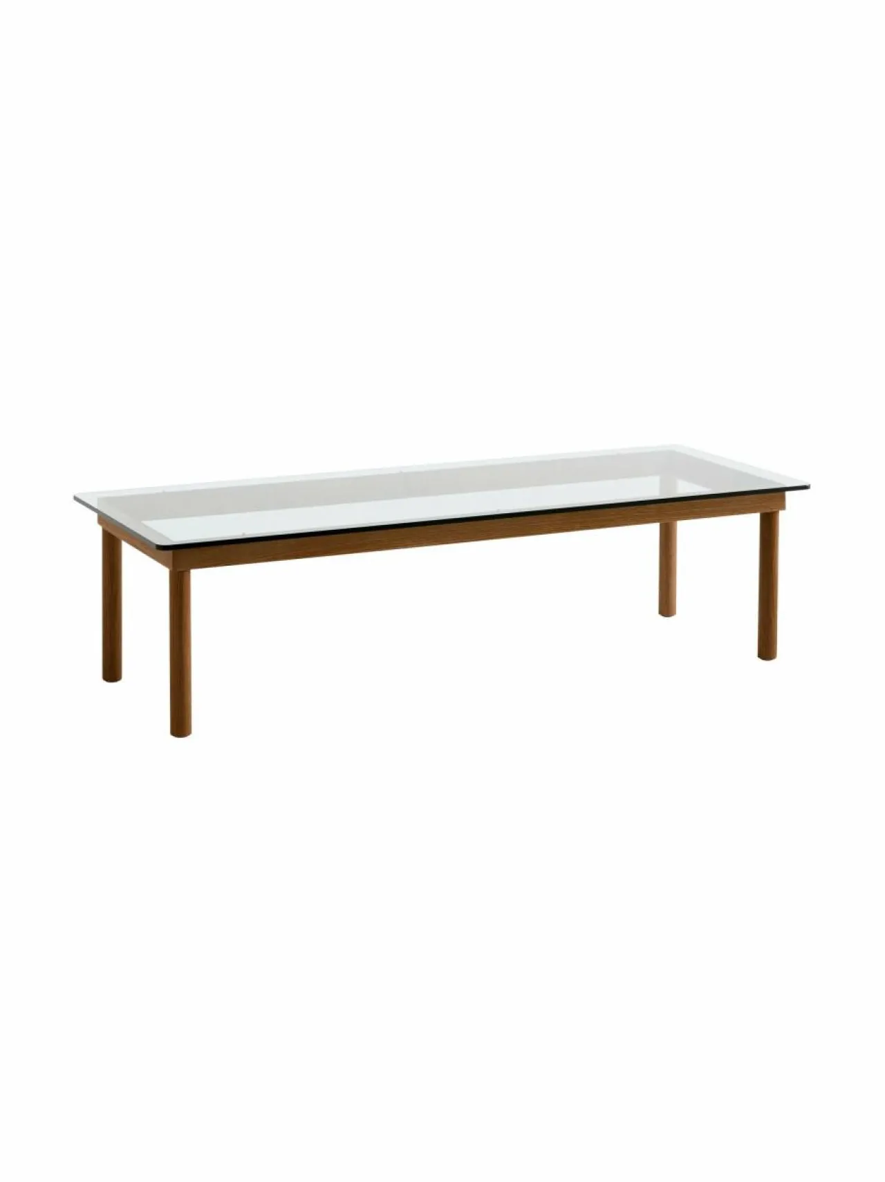 Pöydät<HAY Kofi-pöytä, 140 x 50 cm WALNUT / CLEAR GLASS