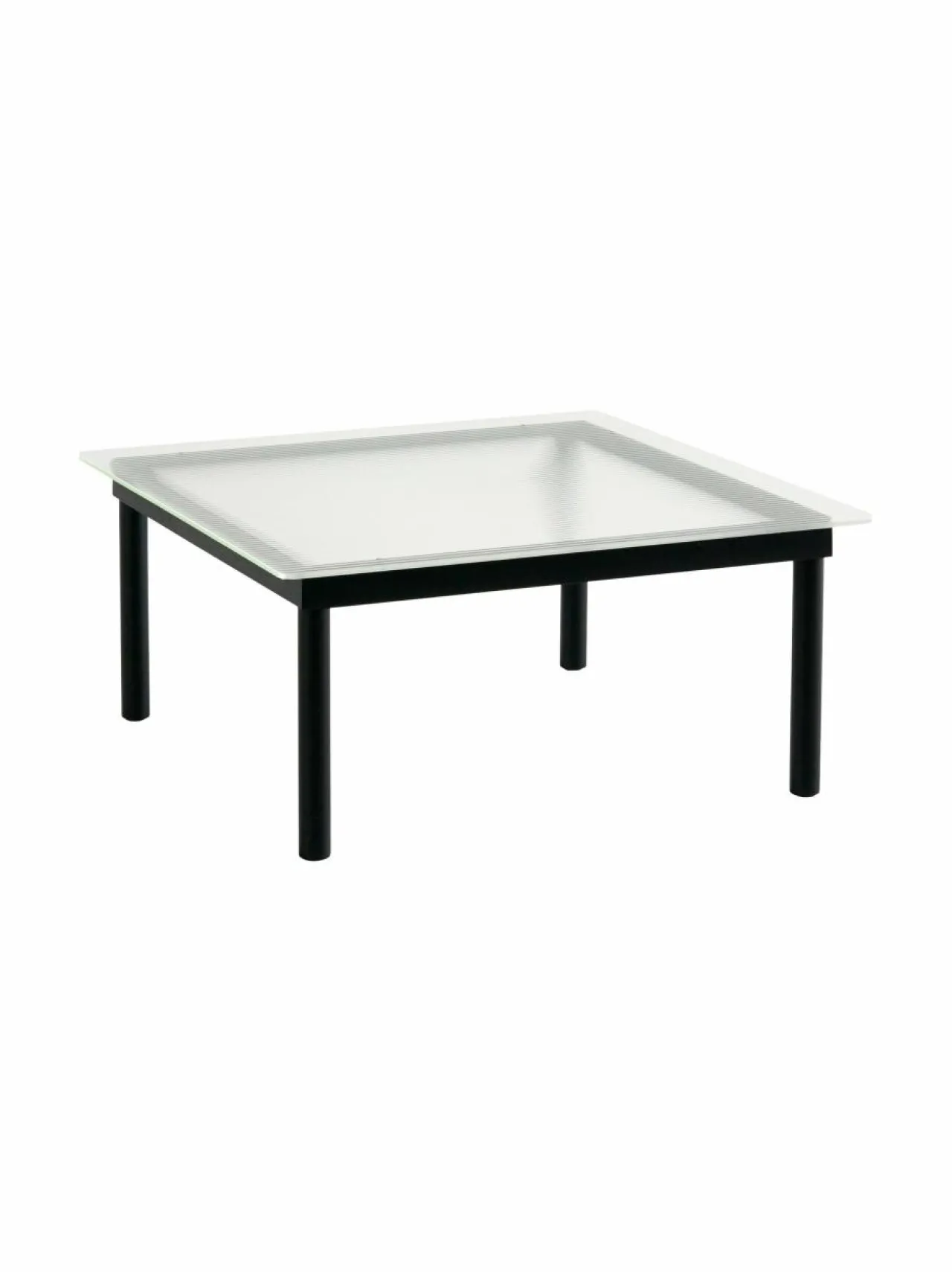 Pöydät<HAY Kofi-sohvapöytä, 80 x 80 cm BLACK / CLEAR REEDED GLASS