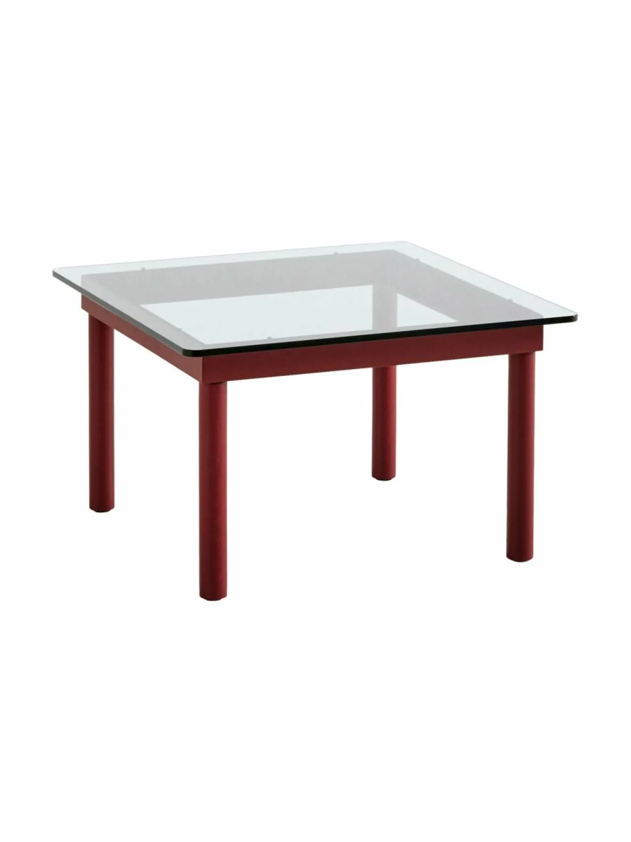 Pöydät<HAY Kofi-sohvapöytä, 60 x 60 cm BARN RED / CLEAR GLASS