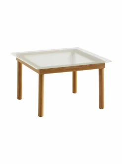 Pöydät<HAY Kofi-sohvapöytä, 60 x 60 cm OAK / CLEAR REEDED GLASS