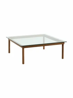 Pöydät<HAY Kofi-sohvapöytä, 100 x 100 cm WALNUT / CLEAR GLASS