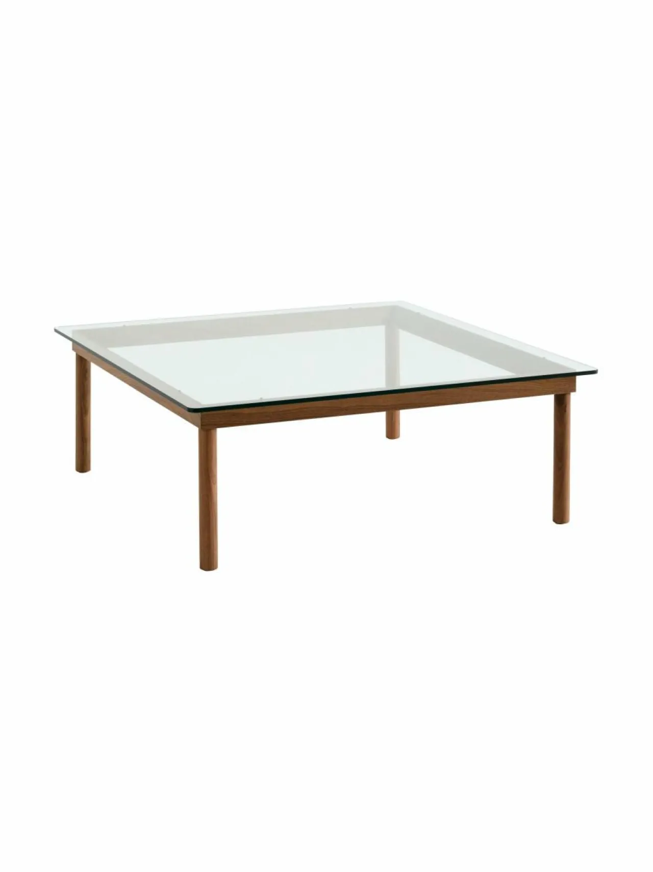 Pöydät<HAY Kofi-sohvapöytä, 100 x 100 cm WALNUT / CLEAR GLASS