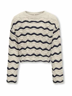 KIDS ONLY KogDonna O-neck -raidallinen struktuurineule^ Neuleet|Neuleet