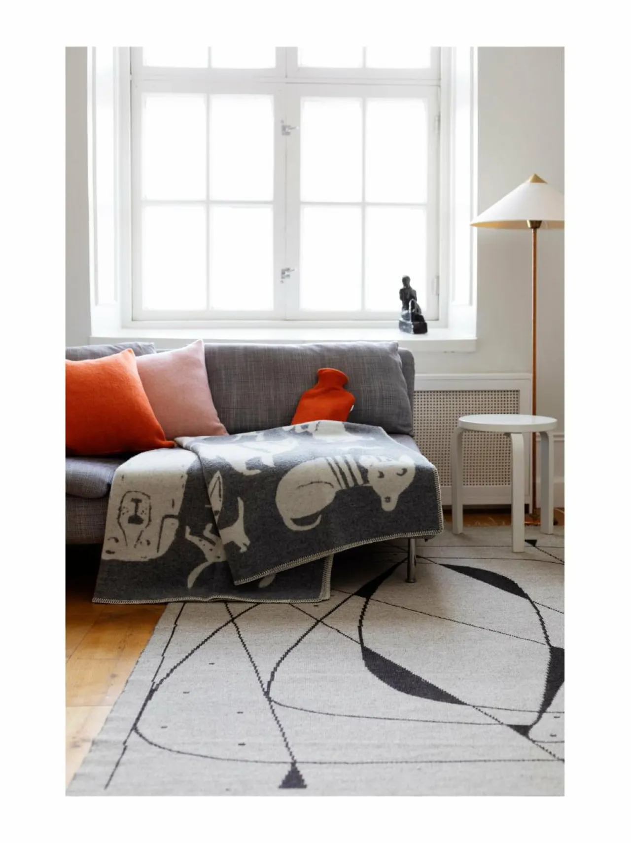 Huovat & Päiväpeitot<Lapuan Kankurit Koirapuisto-villahuopa, 130 x 180 cm 1 GREY-WHITE