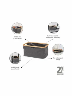 Pyykkihuolto<Brabantia Kokoontaittuva pyykkikori, 40L PEPPER BLACK