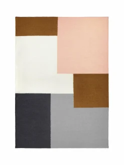 Matot<FINARTE Kortteli-villamatto 170 x 240 cm HARMAA/VAALEANPUNAINEN
