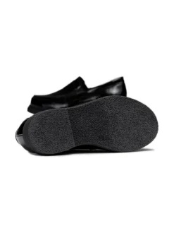 Kävelykengät & Loaferit<Pomar KREPPI Naisten loaferit BLACK LACK/BLACK SOLE