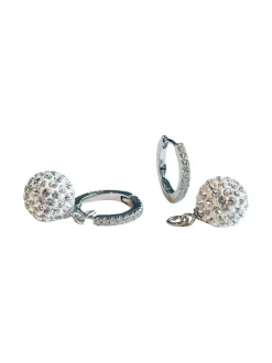Korut<DFJ Collections Kristallipallo - ja rengas korvakoru - 2 IN ONE