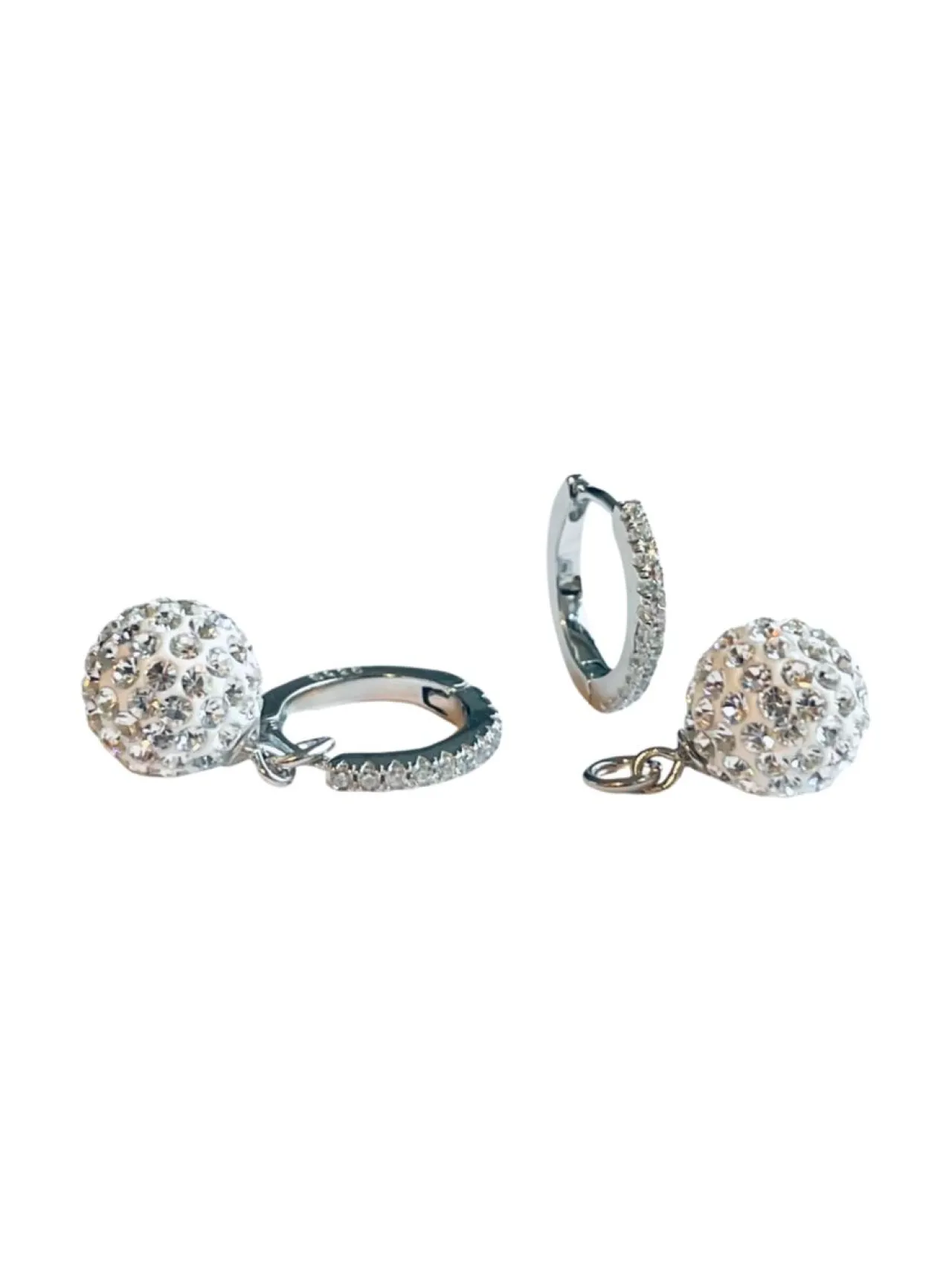 Korut<DFJ Collections Kristallipallo - ja rengas korvakoru - 2 IN ONE