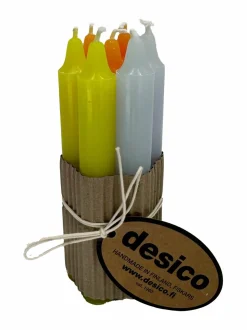 Kynttilät & Lyhdyt<Desico Kruunukynttilät 7 kpl SPRING LIME ORANGE MIX