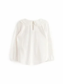 Pitkähihaiset Trikoopaidat|Pitkähihaiset Trikoopaidat<Lindex Lace Edge -paita 325 LIGHT DUSTY WHITE